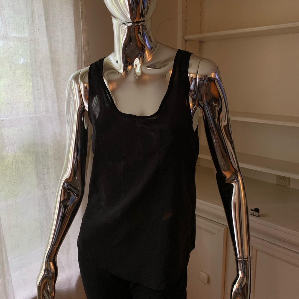 Black sleeveless top